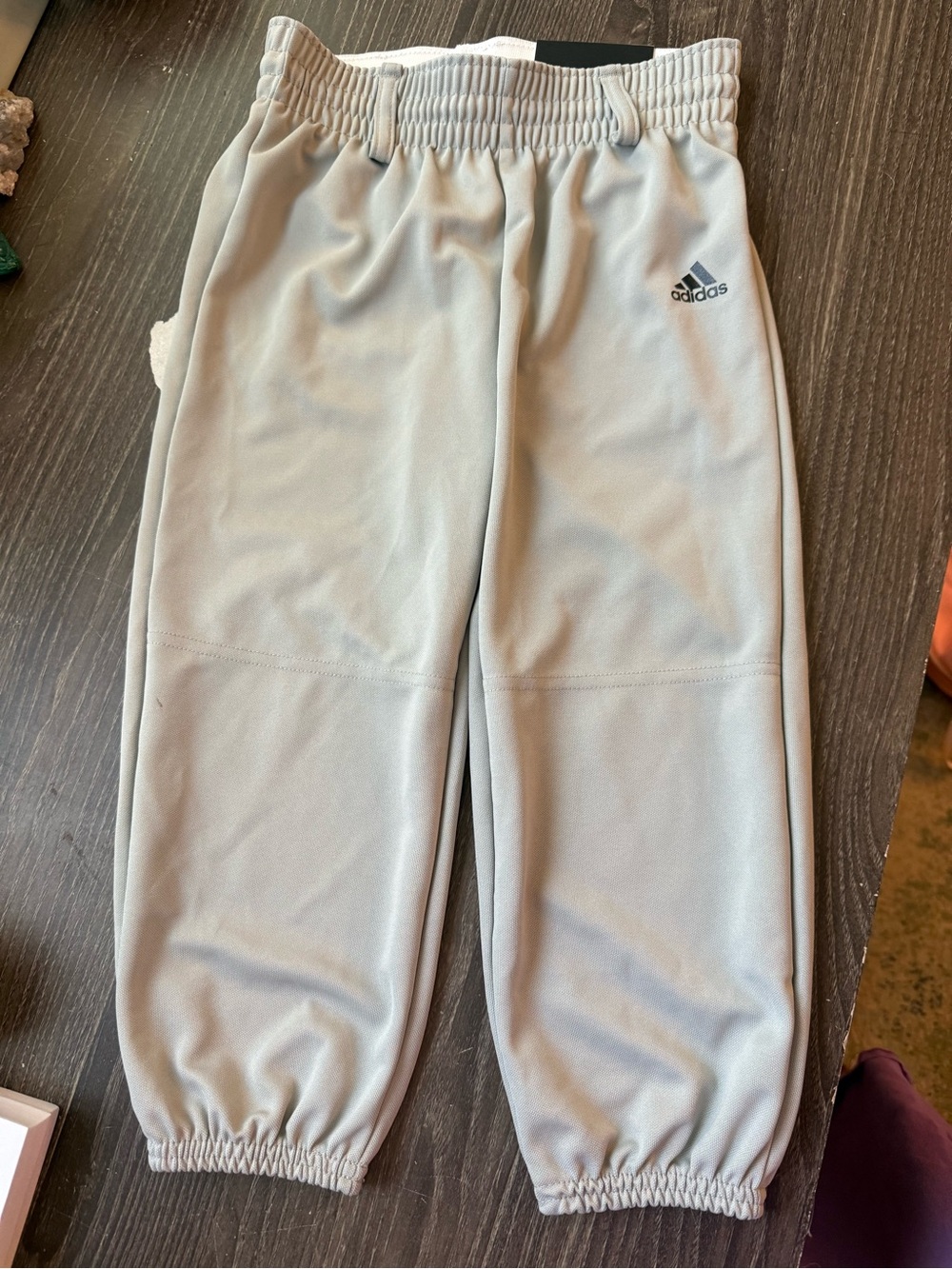 Brand New Adidas Kids Light Gray Athletic Baseball Knickers Pants